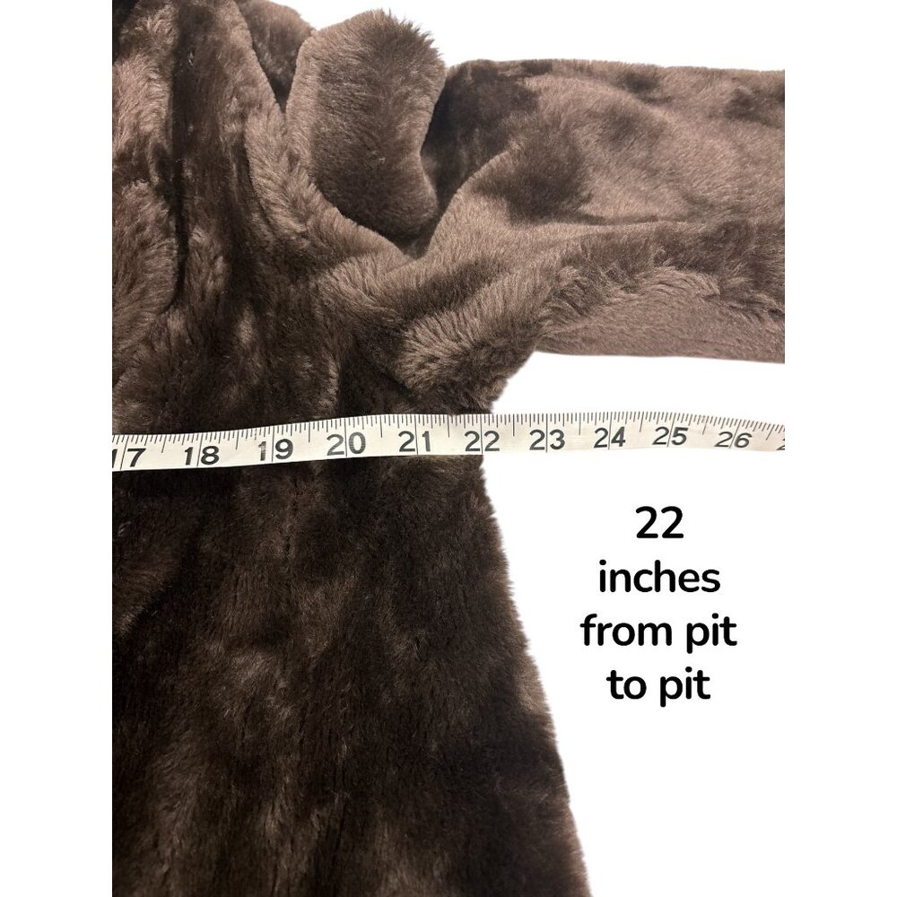 Vintage NORBA Brown Faux Fur Long Women’s Medium Large Statement Winter Coat - Picture 13 of 14